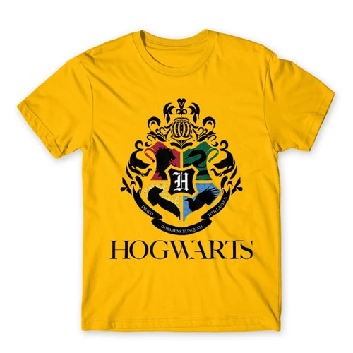 Sárga Harry Potter férfi rövid ujjú póló - Hogwarts Alumni