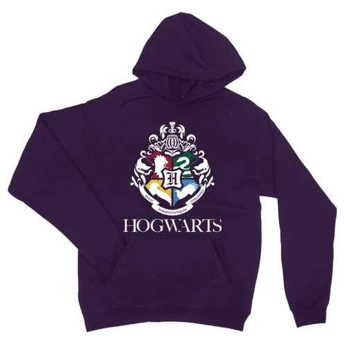 Sötétlila Harry Potter unisex kapucnis pulóver - Hogwarts Alumni