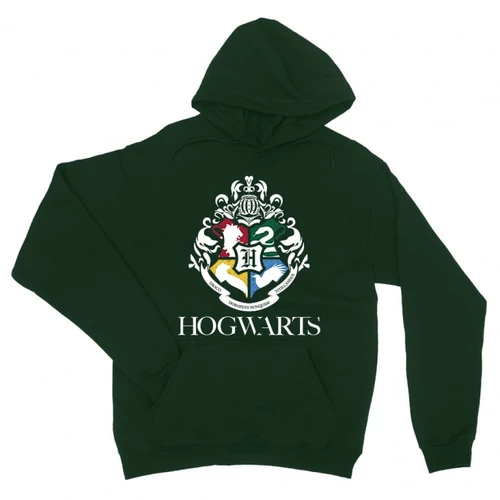 Sötétzöld Harry Potter unisex kapucnis pulóver - Hogwarts Alumni