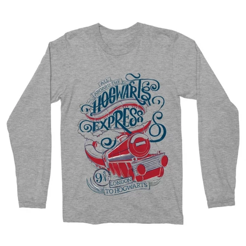 Sportszürke Harry Potter férfi hosszú ujjú póló - Hogwarts Express
