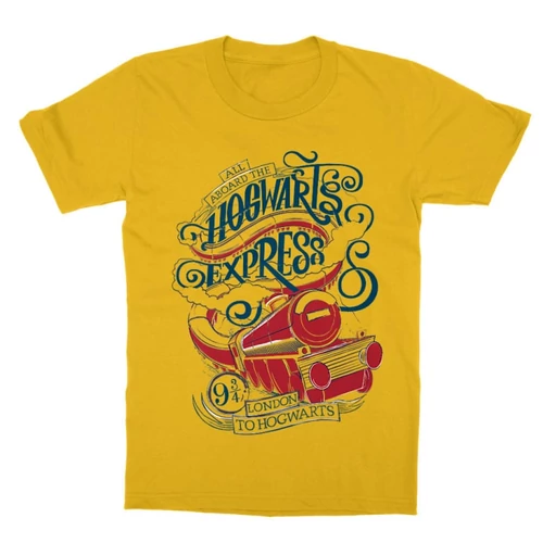 Sárga Harry Potter gyerek rövid ujjú póló - Hogwarts Express