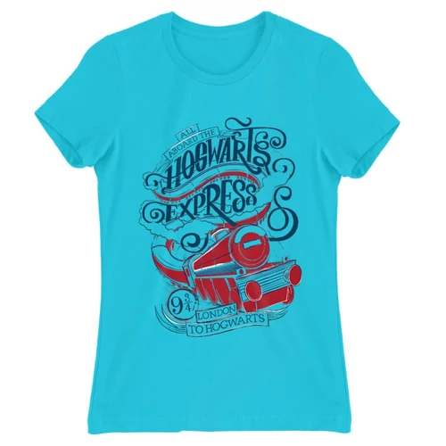Atollkék Harry Potter női rövid ujjú póló - Hogwarts Express