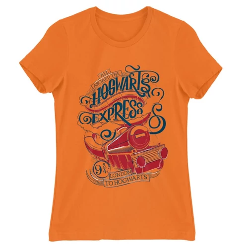 Narancs Harry Potter női rövid ujjú póló - Hogwarts Express