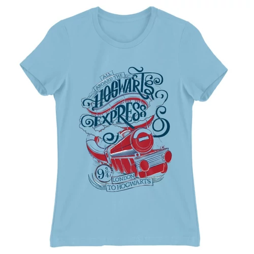 Világoskék Harry Potter női rövid ujjú póló - Hogwarts Express