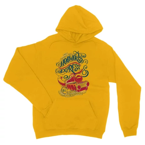 Sárga Harry Potter unisex kapucnis pulóver - Hogwarts Express