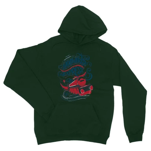 Sötétzöld Harry Potter unisex kapucnis pulóver - Hogwarts Express