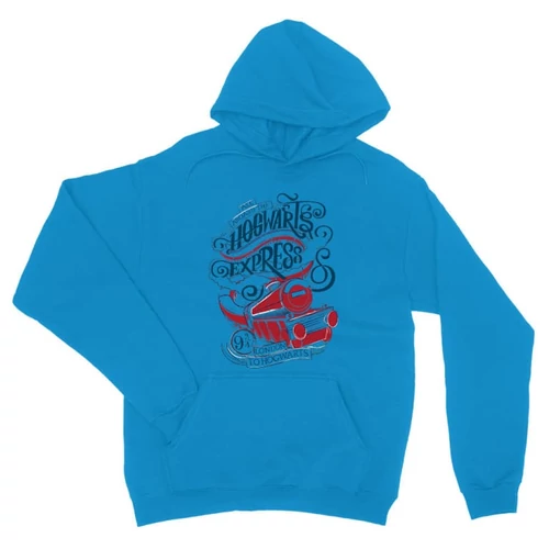 Zafírkék Harry Potter unisex kapucnis pulóver - Hogwarts Express