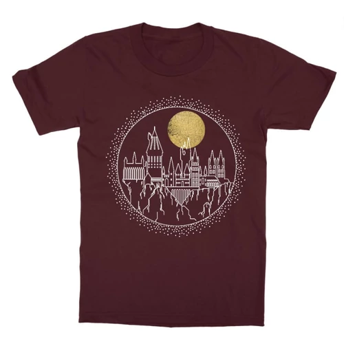 Bordó Harry Potter gyerek rövid ujjú póló - Hogwarts Lineart