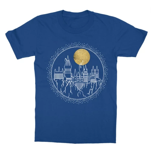 Királykék Harry Potter gyerek rövid ujjú póló - Hogwarts Lineart