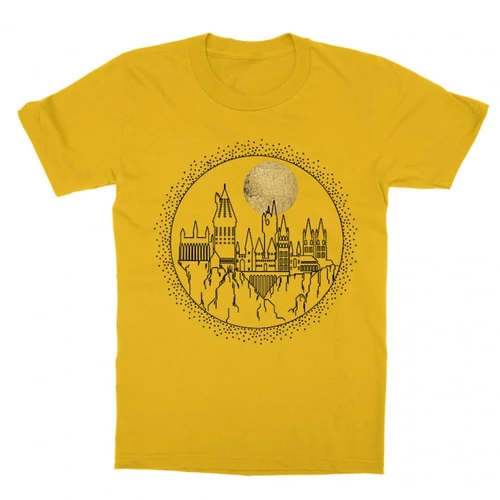 Sárga Harry Potter gyerek rövid ujjú póló - Hogwarts Lineart