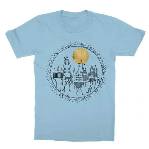 Világoskék Harry Potter gyerek rövid ujjú póló - Hogwarts Lineart