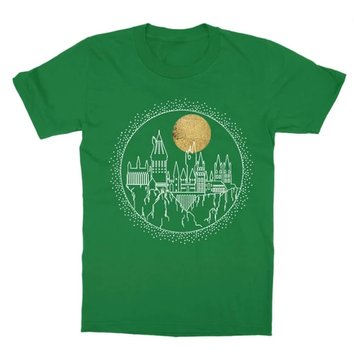 Zöld Harry Potter gyerek rövid ujjú póló - Hogwarts Lineart