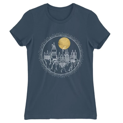 Denim Harry Potter női rövid ujjú póló - Hogwarts Lineart