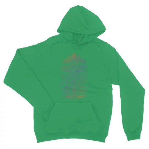 Zöld Harry Potter unisex kapucnis pulóver - Hogwarts School List 