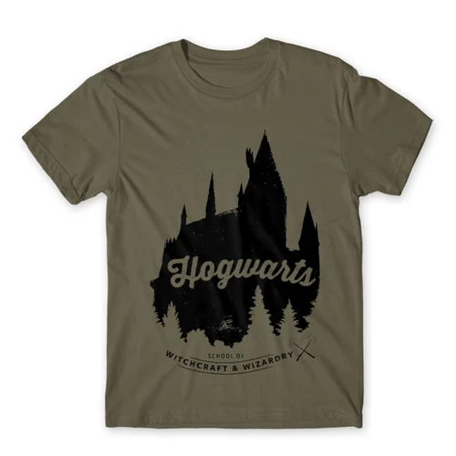 Cink Harry Potter férfi rövid ujjú póló - Hogwarts Silhouette