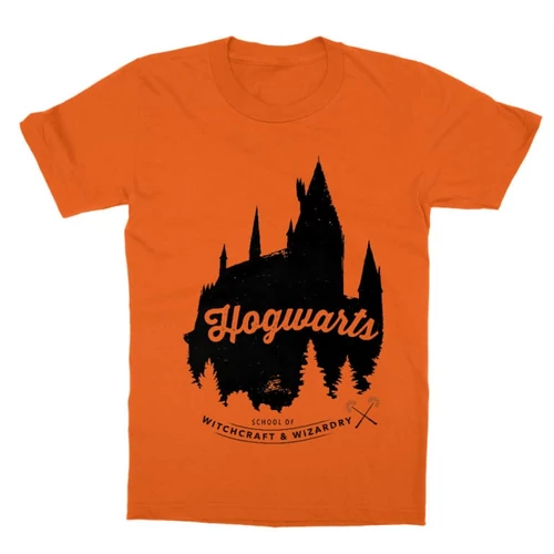 Narancs  Harry Potter gyerek rövid ujjú póló - Hogwarts Silhouette