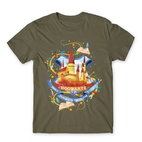 Cink Harry Potter férfi rövid ujjú póló - Hogwarts Watercolor
