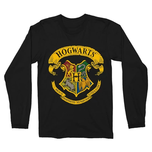 Fekete Harry Potter férfi hosszú ujjú póló - Hogwarts Color