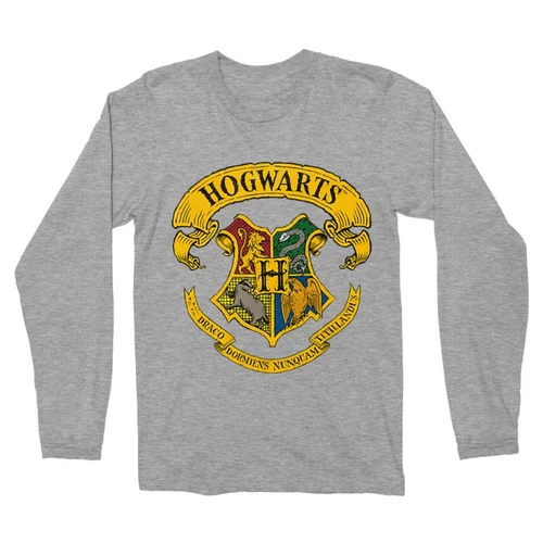 Sportszürke Harry Potter férfi hosszú ujjú póló - Hogwarts Color