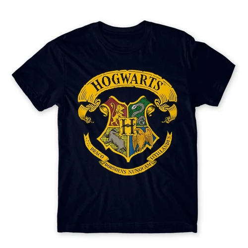 Sötétkék Harry Potter férfi rövid ujjú póló - Hogwarts color