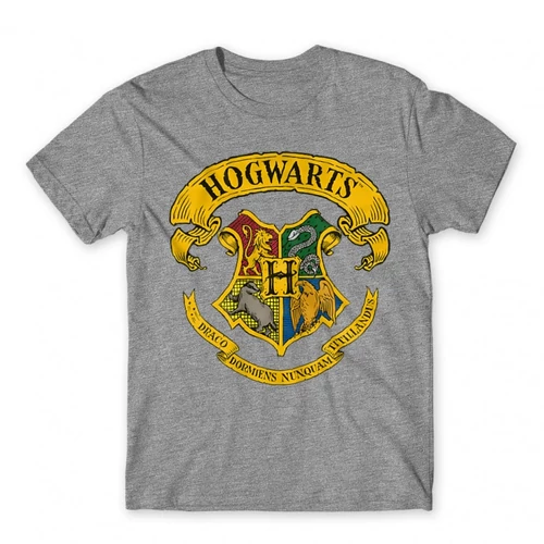 Sportszürke Harry Potter férfi rövid ujjú póló - Hogwarts color