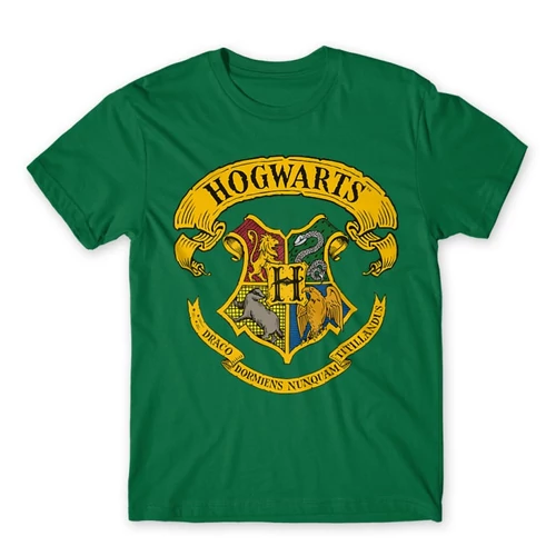 Zöld Harry Potter férfi rövid ujjú póló - Hogwarts color