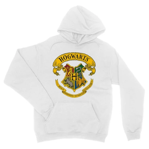 Fehér Harry Potter unisex kapucnis pulóver - Hogwarts Color 