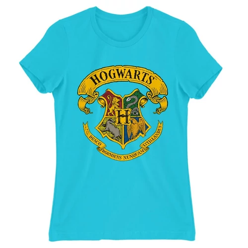 Atollkék Harry Potter női rövid ujjú póló - Hogwarts color