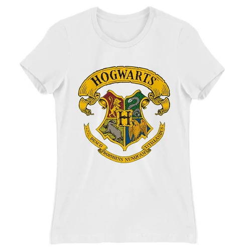 Fehér Harry Potter női rövid ujjú póló - Hogwarts color