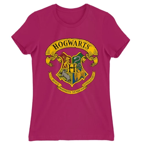 Pink Harry Potter női rövid ujjú póló - Hogwarts color