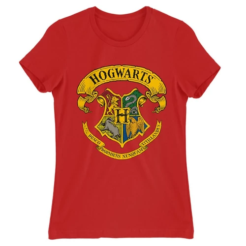 Piros Harry Potter női rövid ujjú póló - Hogwarts color