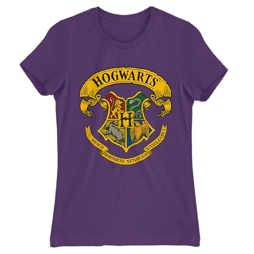 Sötétlila Harry Potter női rövid ujjú póló - Hogwarts color