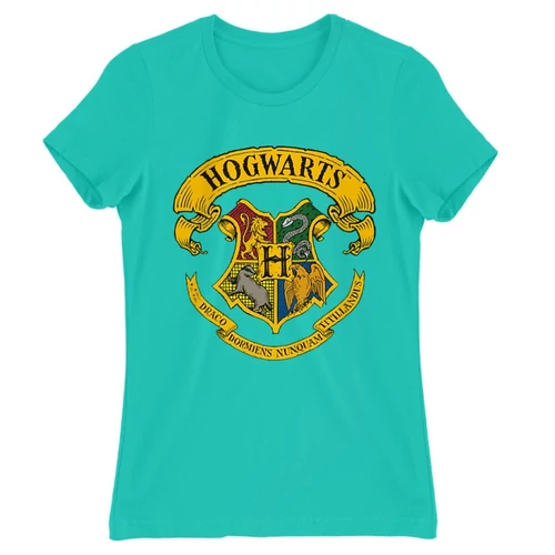 Türkiz Harry Potter női rövid ujjú póló - Hogwarts color