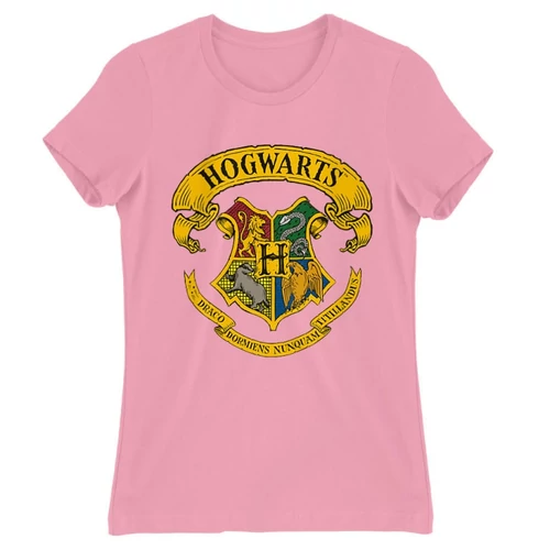 Világos rózsaszín Harry Potter női rövid ujjú póló - Hogwarts color