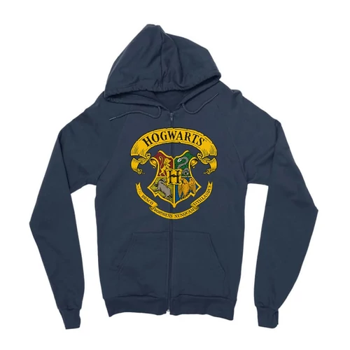 Sötétkék Harry Potter zipzáros pulóver - Hogwarts color logo