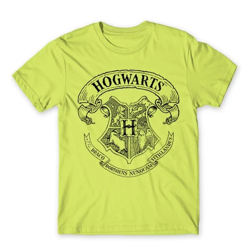 Almazöld Harry Potter férfi rövid ujjú póló - Hogwarts outline logo