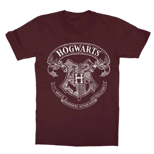 Bordó Harry Potter gyerek rövid ujjú póló - Hogwarts outline logo