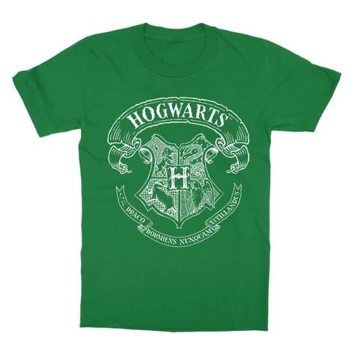 Zöld Harry Potter gyerek rövid ujjú póló - Hogwarts outline logo