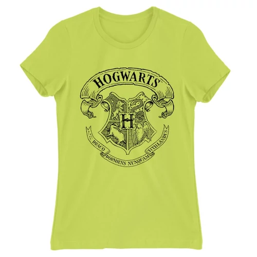 Almazöld Harry Potter női rövid ujjú póló - Hogwarts outline logo