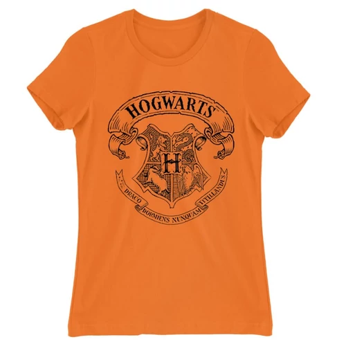 Narancs Harry Potter női rövid ujjú póló - Hogwarts outline logo