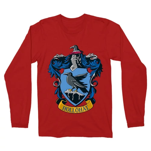 Piros Harry Potter férfi hosszú ujjú póló - Hollóhát Logo