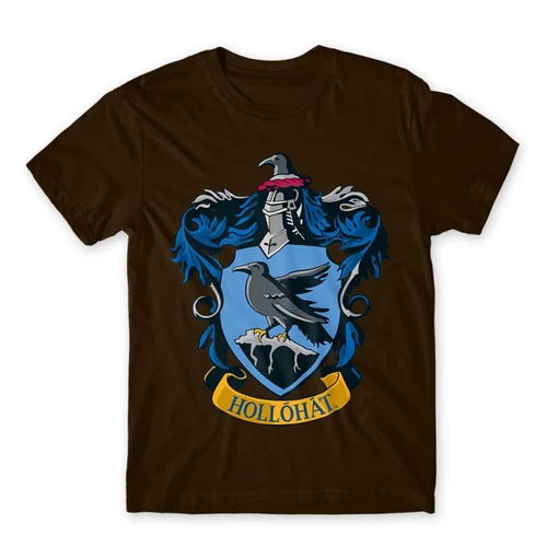 Barna Harry Potter férfi rövid ujjú póló - Hollóhát Logo