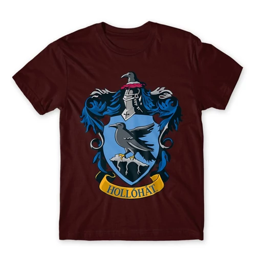 Bordó Harry Potter férfi rövid ujjú póló - Hollóhát Logo