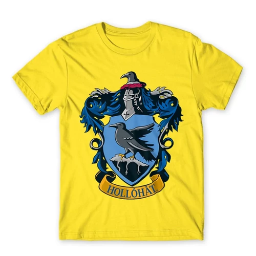 Citromsárga Harry Potter férfi rövid ujjú póló - Hollóhát Logo