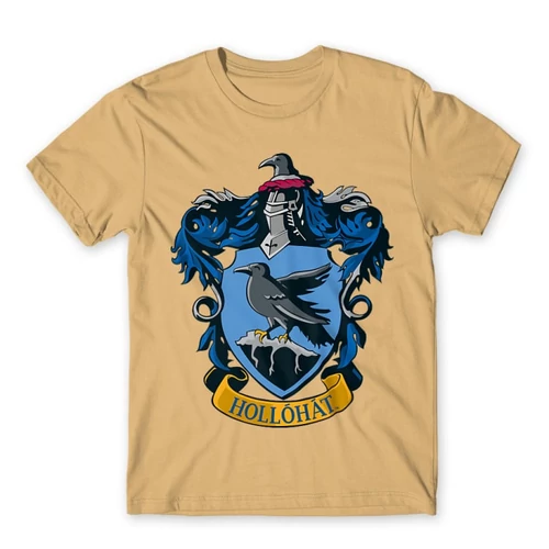 Homok Harry Potter férfi rövid ujjú póló - Hollóhát Logo