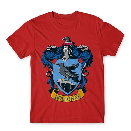 Piros Harry Potter férfi rövid ujjú póló - Hollóhát Logo