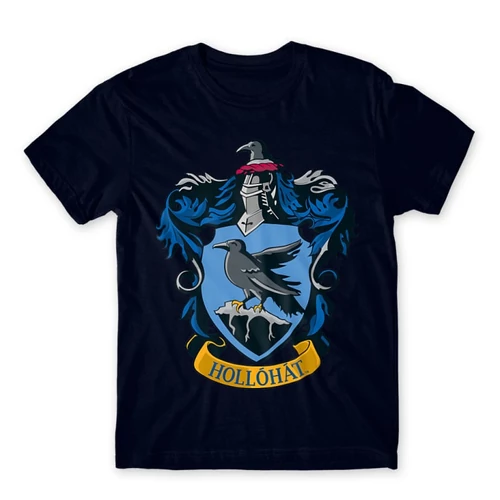 Sötétkék Harry Potter férfi rövid ujjú póló - Hollóhát Logo