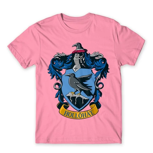 Világos rózsaszín Harry Potter férfi rövid ujjú póló - Hollóhát Logo