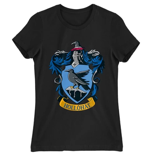 Fekete Harry Potter női rövid ujjú póló - Hollóhát Logo