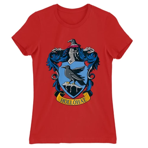Piros Harry Potter női rövid ujjú póló - Hollóhát Logo